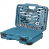 Handwerkzeug-Set E-17980, 231-teilig blau, mit 2 Umschaltknarren, 1/4 und 1/2, Koffer
