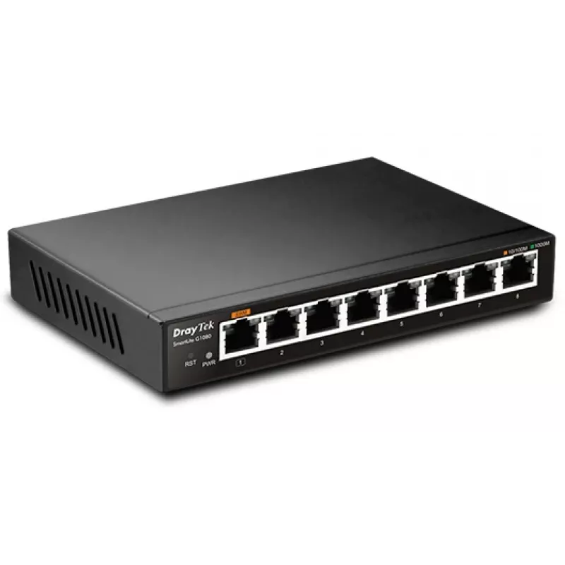 Nepārvaldāms L2 Gigabit Ethernet slēdzis Draytek VigorSwitch G1080 melns