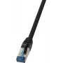 Tīkla kabelis LogiLink CQ6085S RJ-45 Cat6a 7.5 m Melns