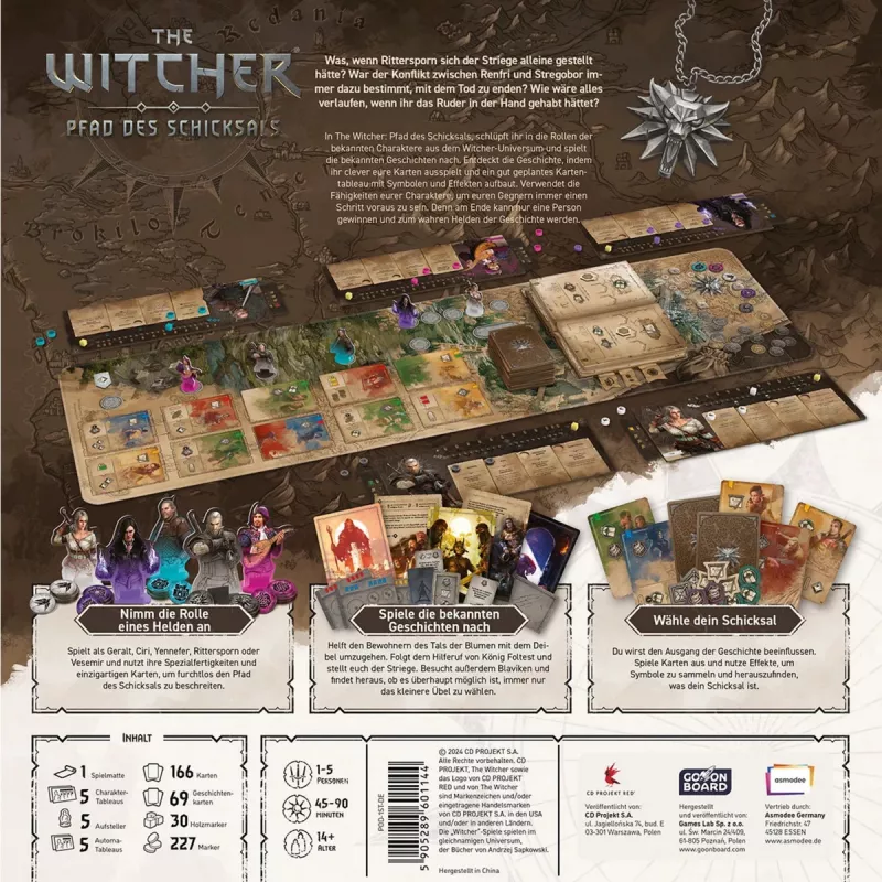 Galda spēle Asmodee The Witcher: Pfad des Schicksals – galda piedzīvojums, stāstījuma scenāriju spēle