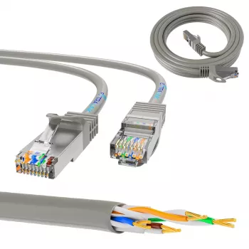 Tīkla komutācijas kabelis Extralink Cat5e UTP 5 m — RJ-45 uz RJ-45, pelēks