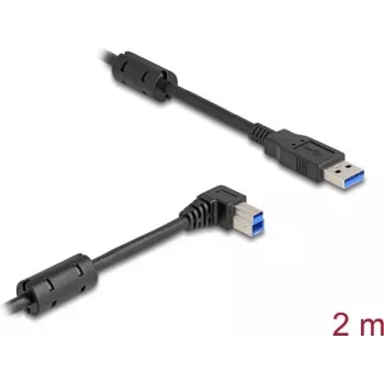 DeLOCK USB kabelis Type-A spraudnis uz Type-B spraudnis 90° leņķī 2 m