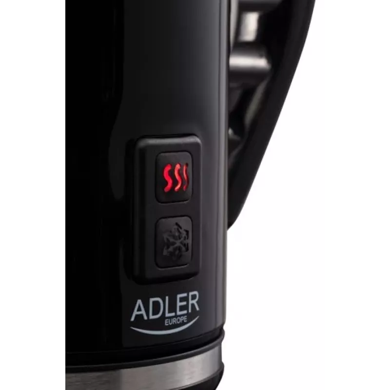 Automātiskais piena putotājs/sildītājs Adler AD 4478 — nerūsējošā tērauda bļoda, 240 ml tilpums, 500 W, karsts un auksts