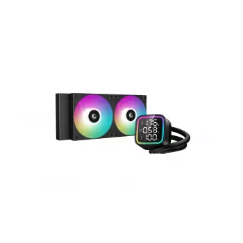 Viss-vienā šķidruma CPU dzesētājs DeepCool R-LD240-BKDMMN-G-1 240mm RGB, 2x120mm ventilatori, PWM, 41cm caurules, alumīnija radiators