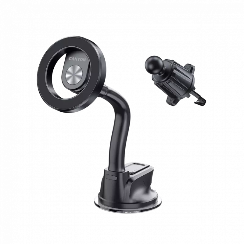 CANYON Magnētiskais auto turētājs OnGrip 12 piesūceknis + ventilācijas atvere Melns