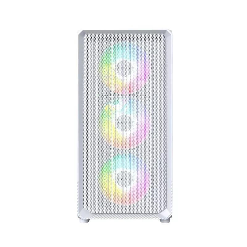 PC case Montech X5M (W) Micro Tower, balta — Micro-ATX/Mini-ITX, supports ATX PSU, 3x120mm front, 1x120mm rear, 2x3.5 inch bays, 4x2.5 inch bays