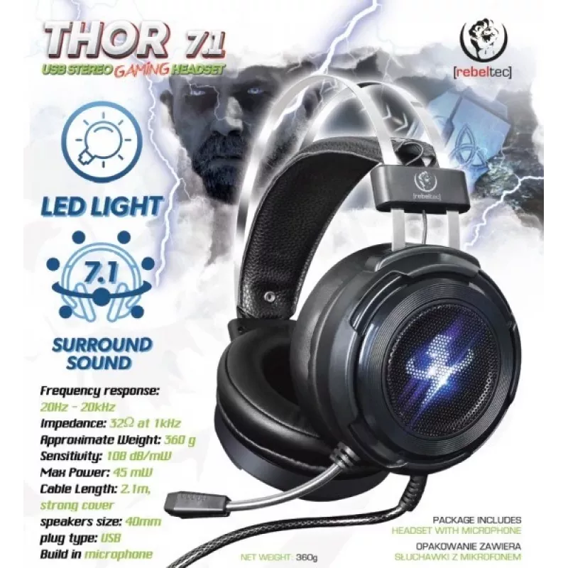 Stereo austiņas Rebeltec THOR RBLSLU00042