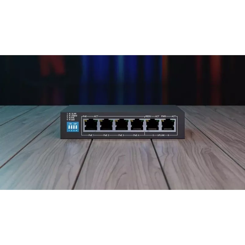 Nepārvaldīts slēdzis Extralink EUROS V2 4x 100Mb/s PoE/PoE+