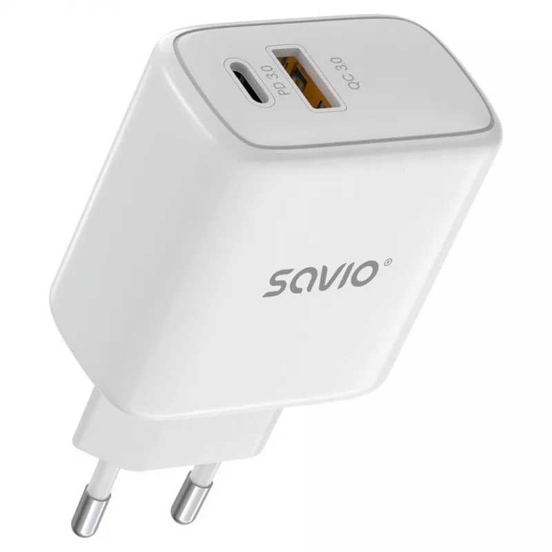 Savio LA-12 mobilās ierīces lādētājs Universāls Balts AC Ātrā uzlāde Iekštelpām