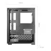TACENS Mars Gaming MC-SE2 — Mini-ITX / Micro-ATX, melns, sānu logs, apakšā izvietots barošanas bloks, atbalsta 2x2,5 collu + 1x3,5 collu