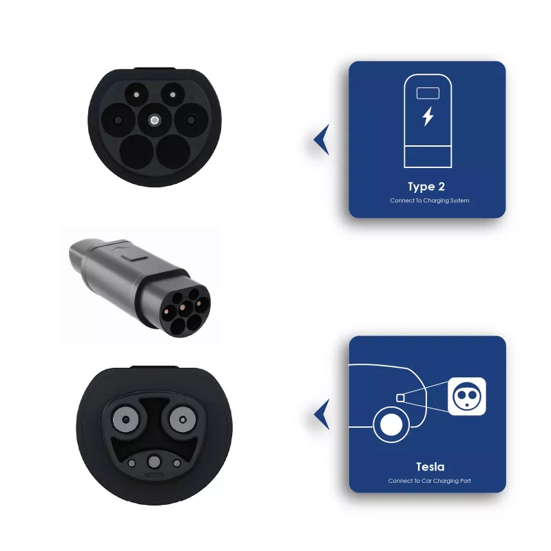 Akyga AK-SC-E23 EV uzlādes adapteris Tesla / Type 2 1-fāzes 32A