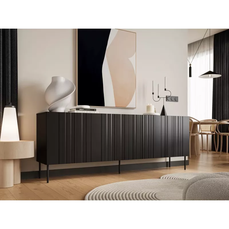 Cama kumode ISLA 200x40x75 matēts melns