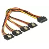 SATA kabelis DeLOCK 60157 0.3m SATA 15-pin 4 x SATA 15-pin Daudzkrāsu