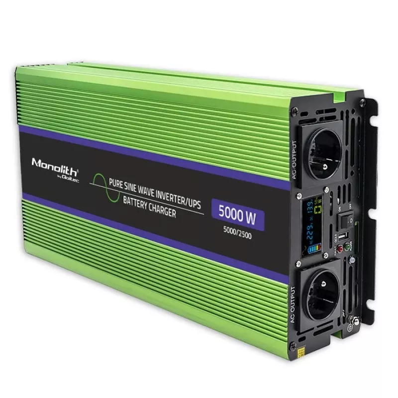 Qoltec Monolith strāvas adapteris Auto 5000 W zaļš