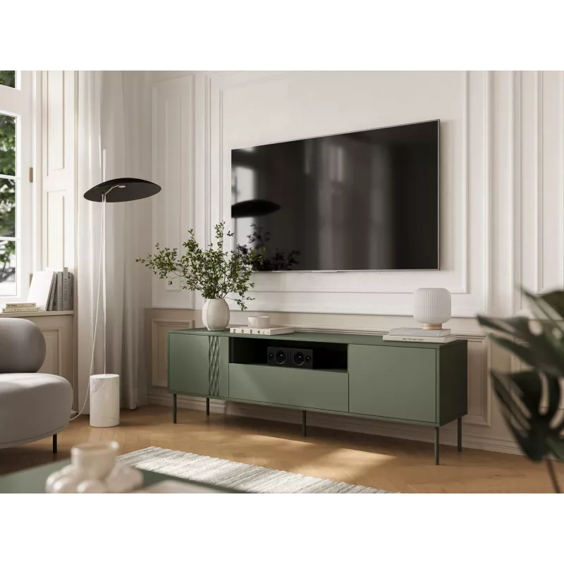 Cama EF TRESSE RTV skapis 180x40x54.5 matēts zaļš