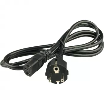 Wentronic Goobay Kaltgeräte Anschlusskabel, 2 m, Schwarz - Typ F (Typ F, CEE 7/7) > Gerätebuchse C13 (Kaltgeräteanschluss) (50098)