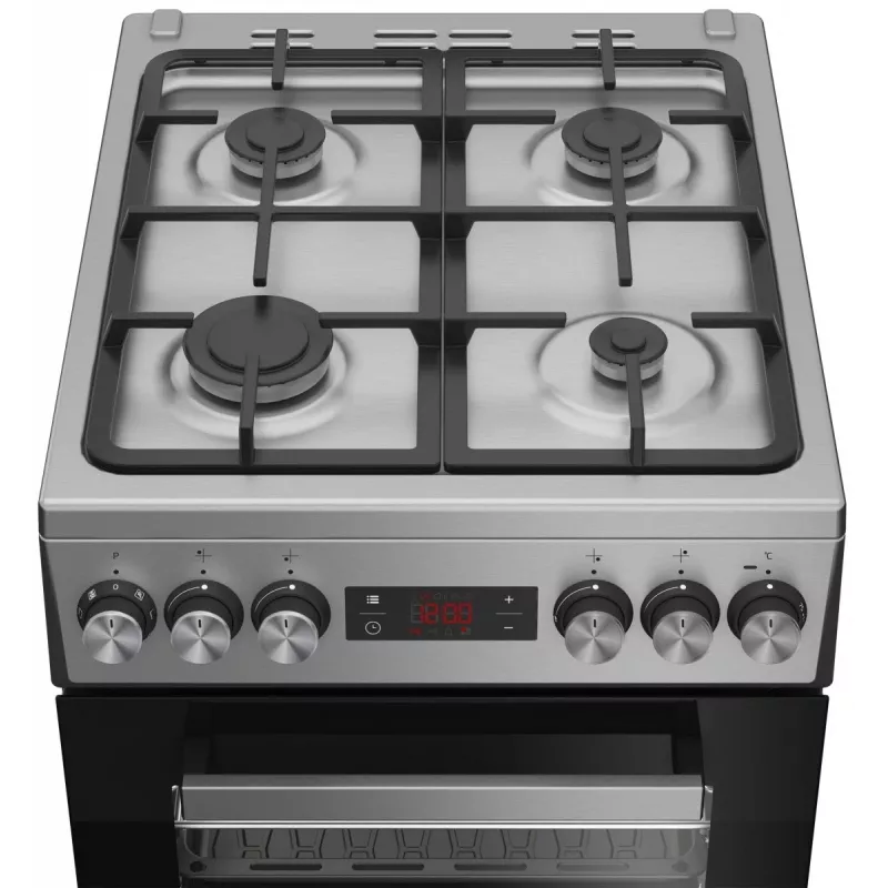 Gāzes-elektriskā plīts BEKO FSM52330DX 5 degļi 60 cm, energoefektivitātes klase A