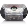 Portatīvs radio CD atskaņotājs Lenco SCD-24TR — FM, 4 W izejas jauda, LCD, teleskopiskā antena, maiņstrāva/līdzstrāva, 6×C baterijas