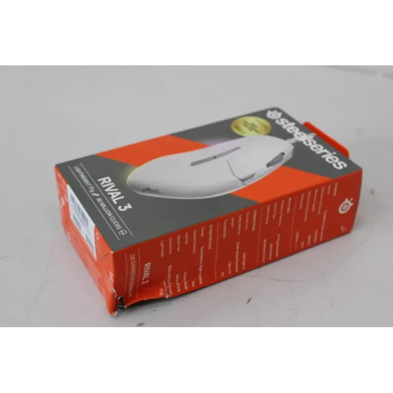 IZPĀRDOŠANA. Steelseries Rival 3 Gen 2 spēļu pele, balta | IZPĀRDOŠANA. SteelSeries spēļu pele | Rival 3 Gen 2 | vadu | balta | BOJĀTS IEPAKOJUMS