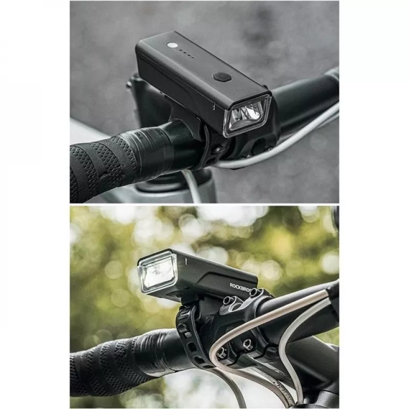 Rockbros velosipēda gaisma + USB-C–USB-A kabelis 260 lm melns