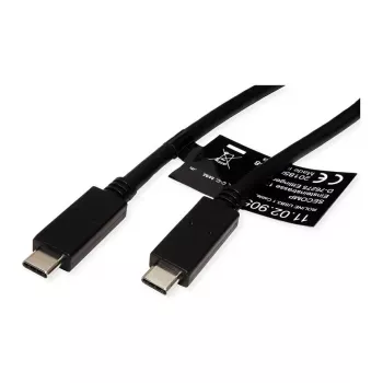 USB kabelis ROLINE 11.02.9057 USB 3.2 Gen 2 1m USB C Melns
