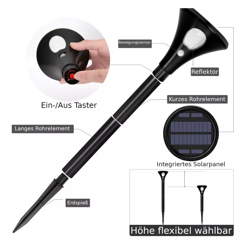 Synergy 21 LED dārza saules baterijas lampa (2 gab. komplekts)