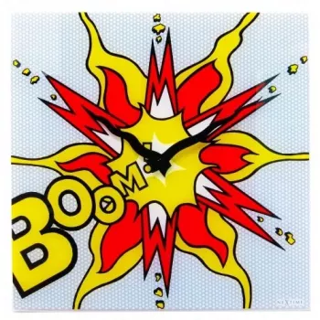 NeXtime pulkstenis 8173 Boom, 43x43 cm, Sienas, Sarkans/Dzeltens/Balts