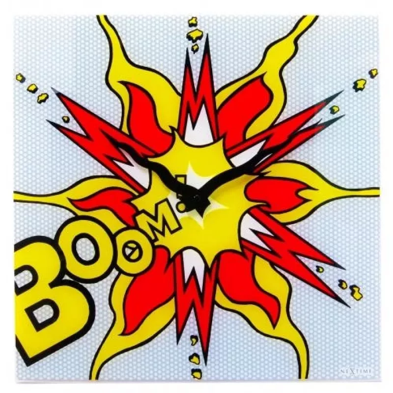 NeXtime pulkstenis 8173 Boom, 43x43 cm, Sienas, Sarkans/Dzeltens/Balts