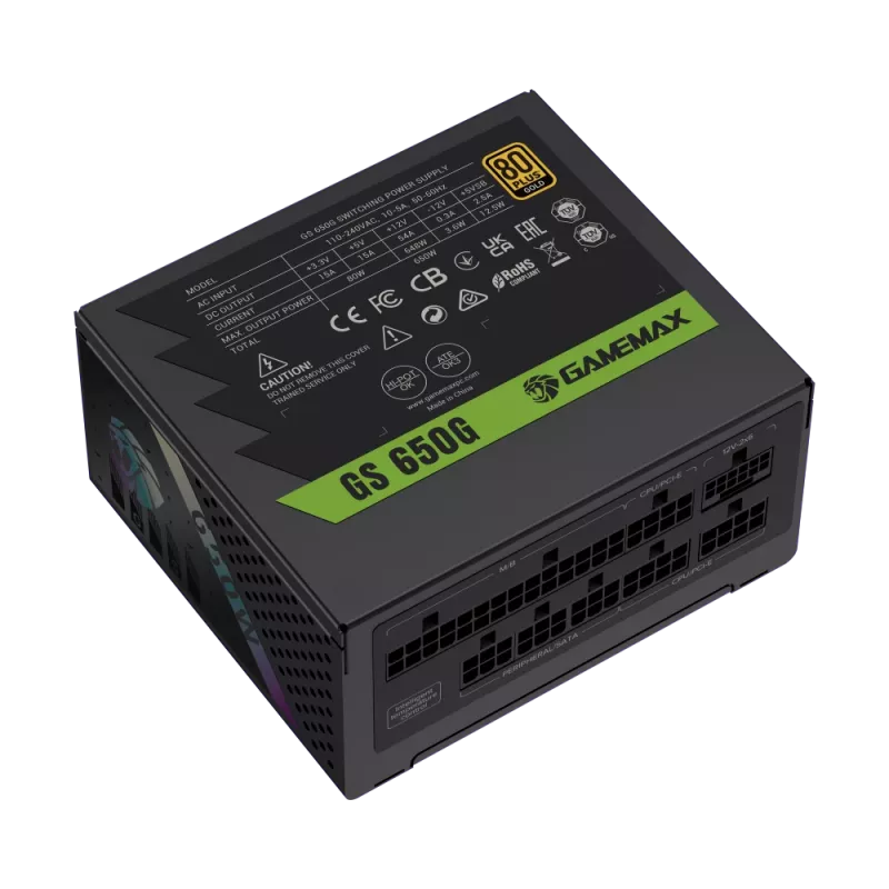 Gamemax barošanas bloks, 80 PLUS, Gold | GS 650G | 650 W
