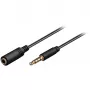Wentronic Goobay 3,5 mm ligzdas pagarinātāja kabelis, melns, 1,5 m - 3,5 mm spraudnis (4 kontaktu, stereo) > 3,5 mm ligzda (4 kontaktu, stereo) (62478)