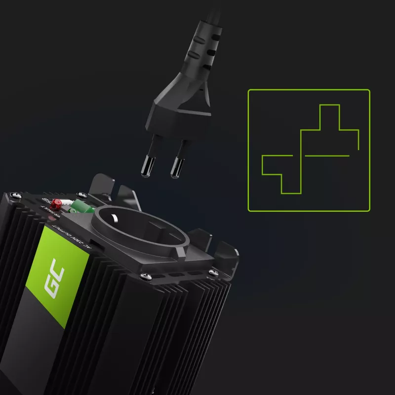 Strāvas pārveidotājs 12 V 150 W/300 W modificēts sinusoidāls signāls