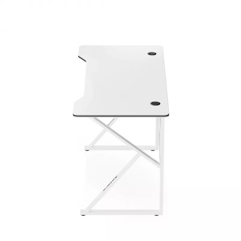 Spēļu galds huzaro Hero 1.6 Balts — taisns MDF/oglekļa galda virsma 1200×600 mm, metāla rāmis, 750 mm augstums