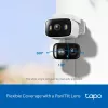 IP drošības kamera TP‑LINK Tapo C246D — 3 MP (2304×1296), 2,8 mm, 107,8° redzes lauks, PTZ divu objektīvu, IP65, Wi‑Fi/Gigabit, microSD līdz 512 GB