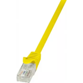 LogiLink CP2097U RJ45 tīkla kabelis, savienojuma kabelis CAT 6 U/UTP 10.00 m dzeltens ar aizsargvāciņu