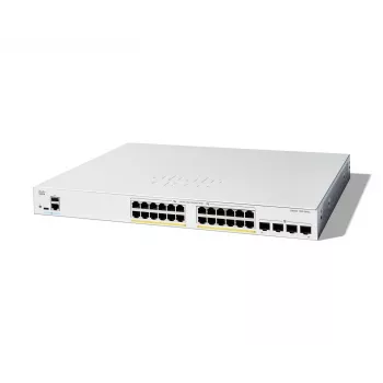 Cisco Catalyst 1200-24FP-4G viedais slēdzis, 24 porti GE, pilns PoE, 4x1GE SFP, ierobežota mūža aizsardzība (C1200-24FP-4G)
