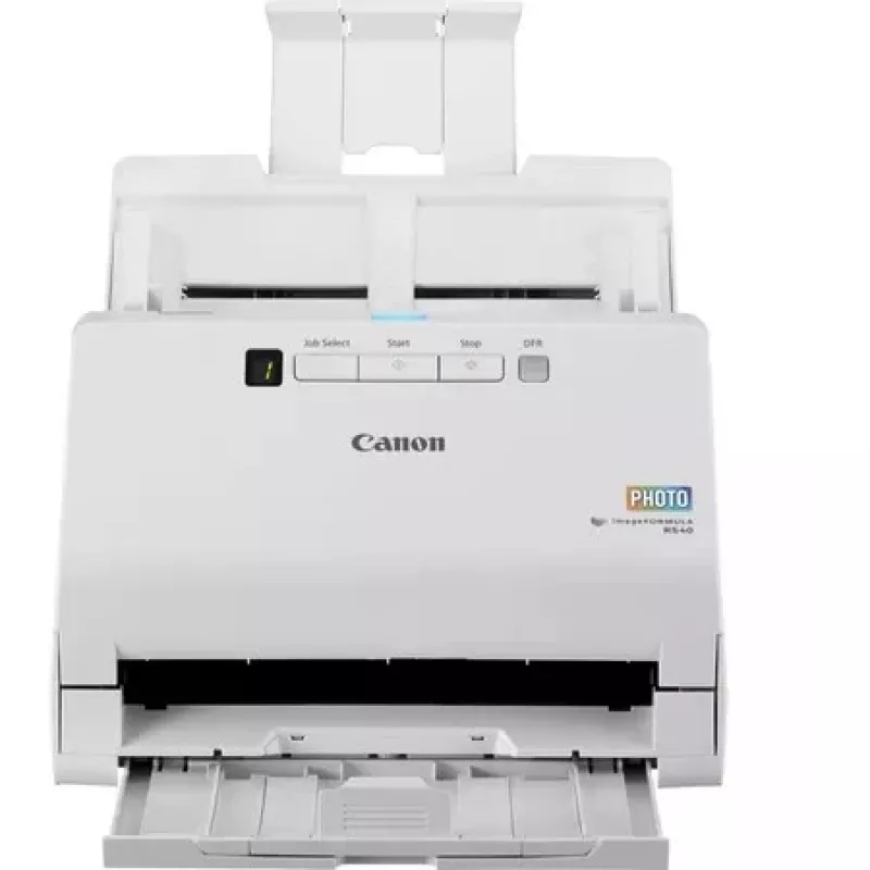 Canon imageFORMULA RS40 fotogrāfiju un dokumentu skeneris, 600 x 600 DPI, 40 lpp./min, 30 lpp./min, pelēktoņu, vienkrāsains, lokšņu padeves skeneris, balts
