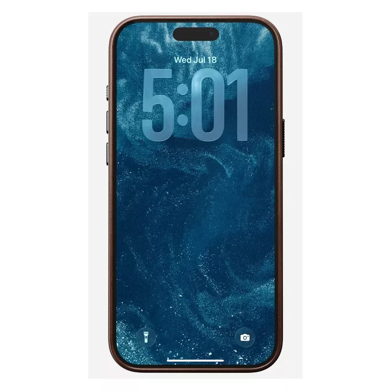 Mobilā tālruņa maciņš Nomad Traditional Leather Case priekš iPhone 17 Pro Max, āda/alumīnijs/mikrošķiedra, der 6.9 collu (Brūns)