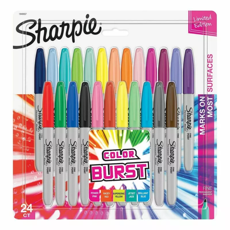 Sharpie Fine marķieris 24 gab. smalkais uzgalis Daudzkrāsu