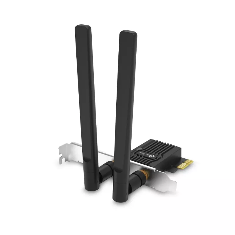 Wi-Fi 6 Bluetooth PCIe adapteris TP‑LINK Archer TX10E AX900 — PCIe karte, AX900 Wi‑Fi 6, Bluetooth