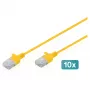 Patch vads DIGITUS CAT6 U-UTP plāns, 3 m, dzeltens — 10 gab. iepakojumā
