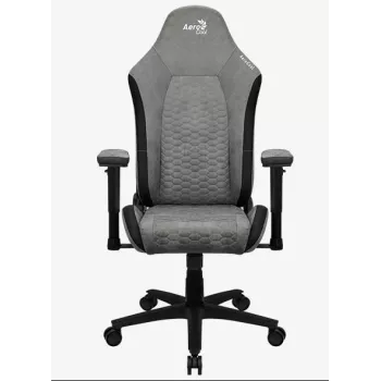 Aerocool Crown AeroSuede universāls spēļu krēsls ar polsterētu sēdekli, akmens pelēks