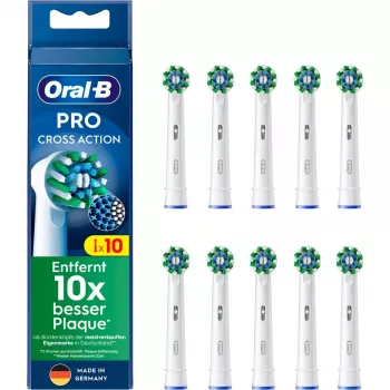 Oral-B CrossAction rezerves zobu birstes galviņas, 10 gab., balta