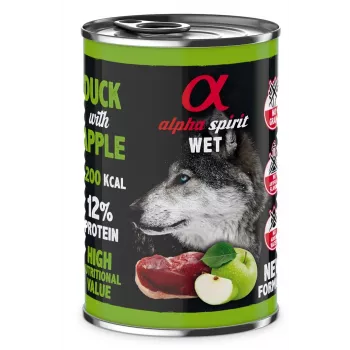ALPHA SPIRIT WET mitrā suņu barība ar pīli un ābolu – 400 g