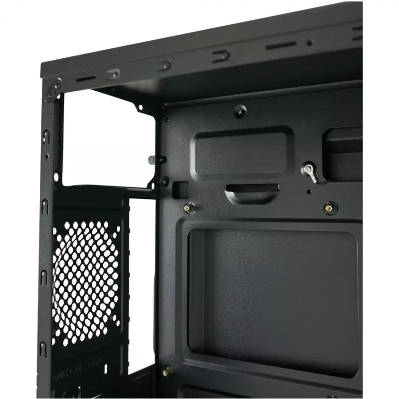 LC Power Classic 7040B - MDT - ATX - bez barošanas bloka - Melns, matēts alumīnijs / Melns - USB/Audio