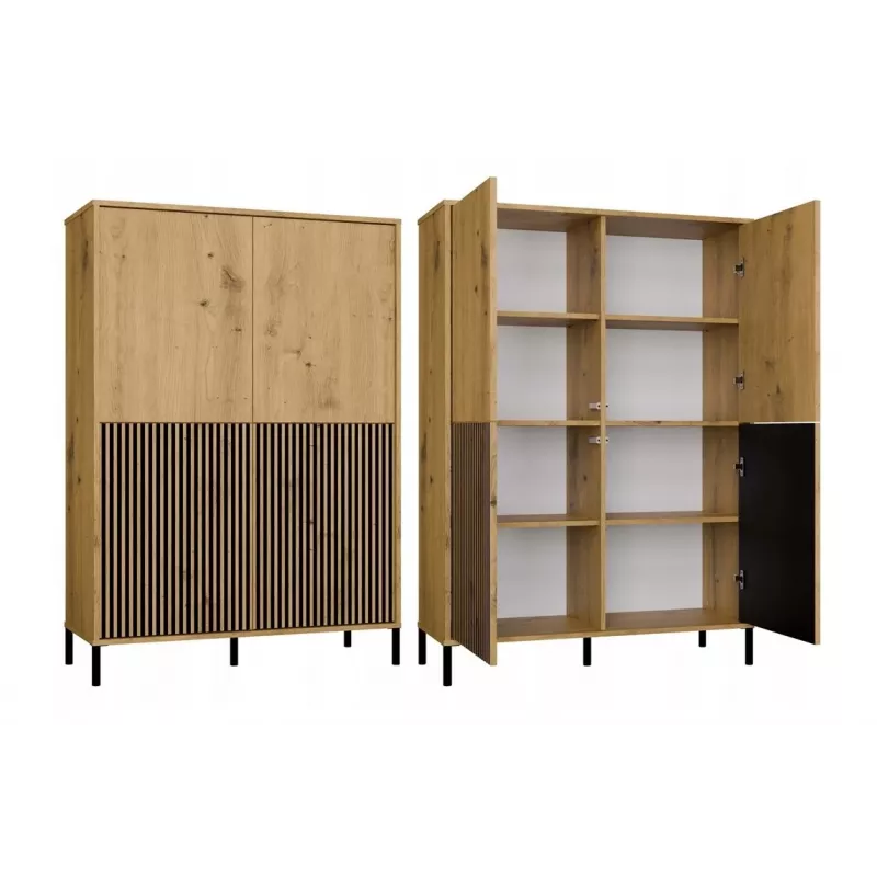 KAMARO 4DK plāns/GŁ ozols ARTISAN DISPLAY CABINET