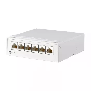 METZ CONNECT E-DAT - ielāpu panelis - CAT 6a - RJ-45 X 6 - tīri balts (130862-21C-E)