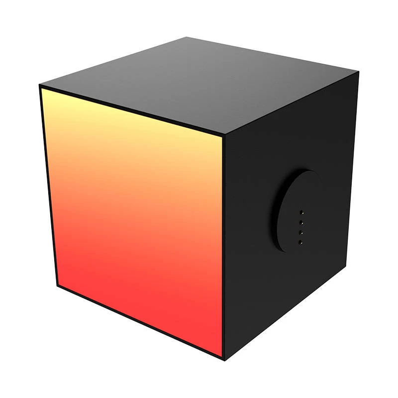 Viedā galda lampa Yeelight Cube Melna — Wi‑Fi/Bluetooth, Daudzkrāsaina, 75×75×75 mm, 100–240V