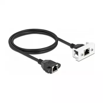 DeLOCK tīkla pagarinātāja kabelis Cat.6A 1m S/FTP RJ45 melns