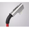 USB–Lightning kabelis Aukey CB-AL01 sarkans — neilona pinums, Lightning savienotājs Apple ierīcēm