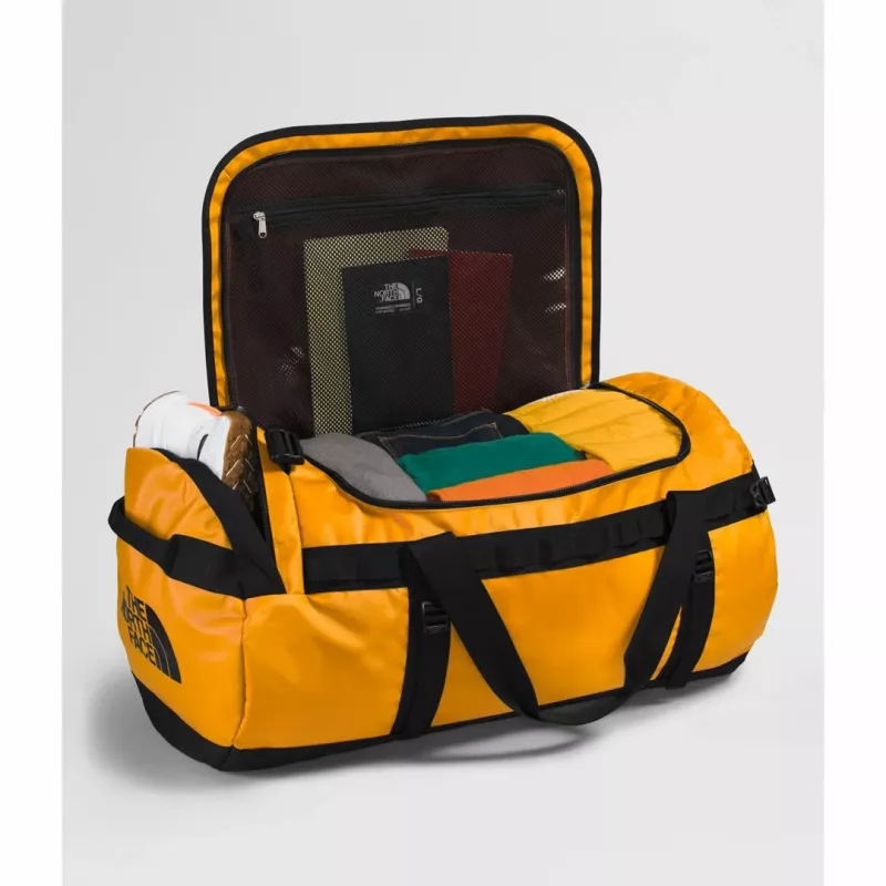 The North Face Base Camp Duffel L sporta soma 95 L, poliesters, melna, dzeltena
